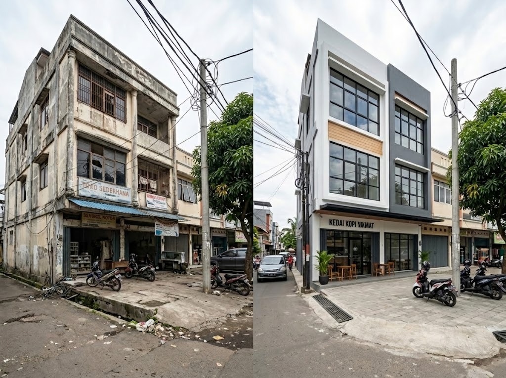 Renovasi Gedung Hook Komersial dan Kedai Kopi 3 Lantai - PT KMP